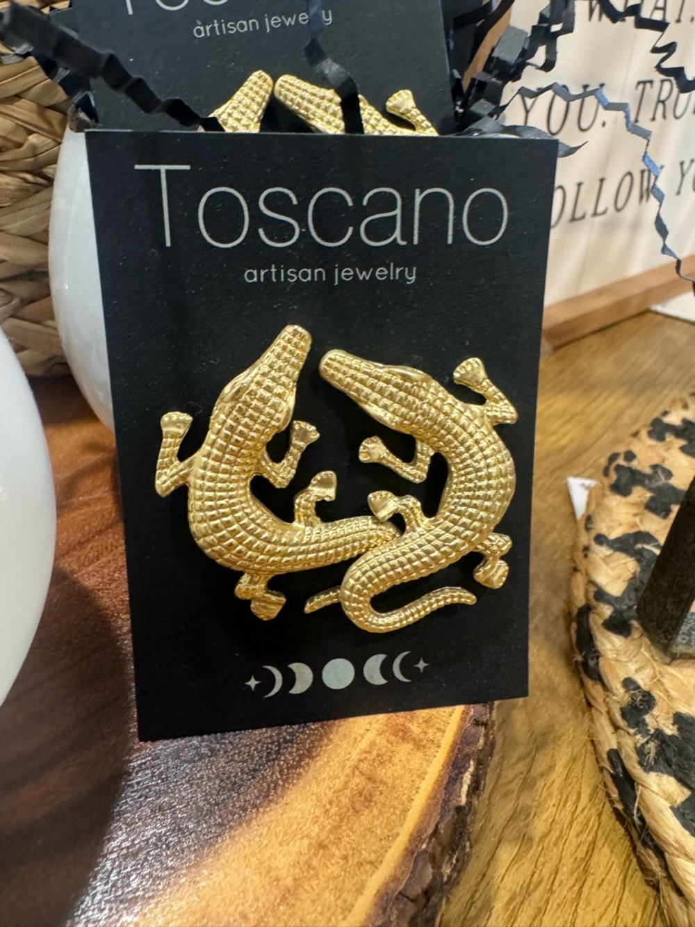 Gold Alligator Earrings